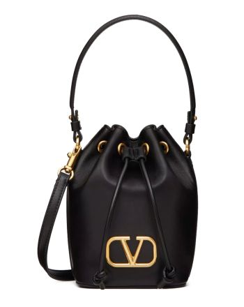 Valentino Mini Vlogo Signature Bucket Bag In Nappa Leather