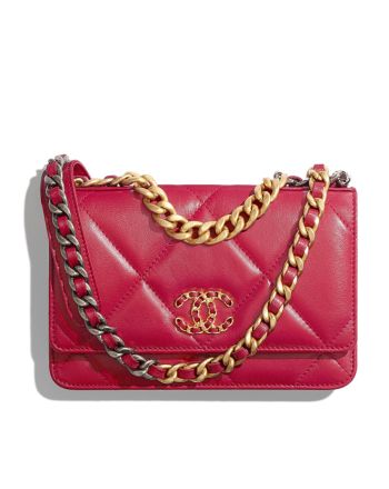 Chanel 19 Wallet On Chain Red