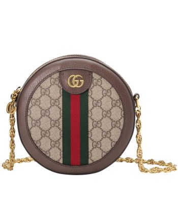 Gucci Ophidia mini GG round shoulder bag 550618 Dark Coffee