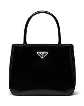 Prada Brushed Leather Handbag 1BA320 Black